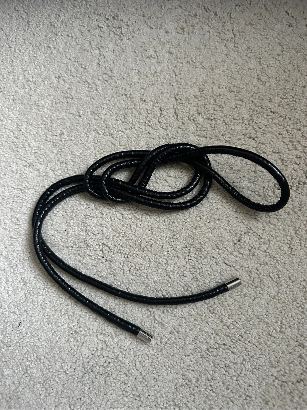 Black Cord Belt with Metal Aglets